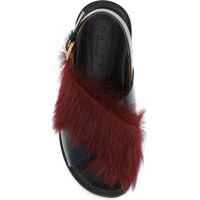 Sandale Dama pagina 2 - Sandale Marni Fur-lined Fussbett Sandals BLUE/CAMELIA Femei (BM 19524164) - B-mall.ro