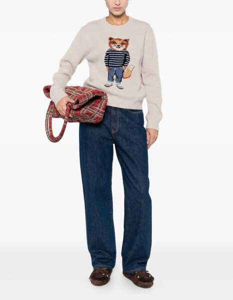 Pulovere casual MAISON KITSUN Merino wool Jumper PARCHMENT WHITE Femei (BM 19524185) 2