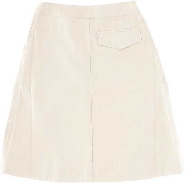 Fuste casual Margaret Howell Midi Skirt Mhl WHITE Femei (BM 19524287) 2