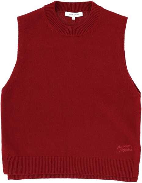 Veste casual MAISON KITSUN Wool Vest BORDEAUX Femei (BM 19524302) 1