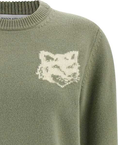 Pulovere MAISON KITSUN Fox Head Sweater GREEN Femei (BM 19524305) 3