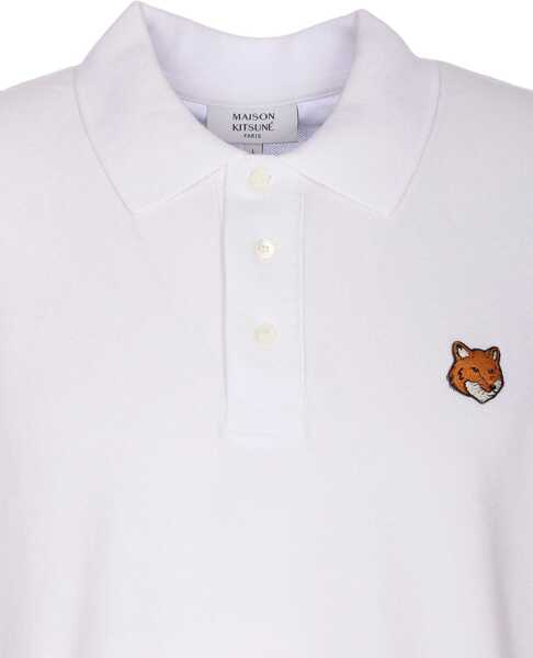 Tricouri Polo MAISON KITSUN Polo With Logo WHITE Barbati (BM 19524347) 4