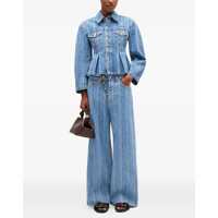 Jachete Dama - Jachete Ganni Denim Jacket BLUE Femei (BM 19524365) - B-mall.ro