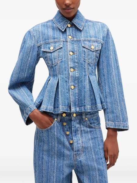 Jachete Ganni Denim Jacket BLUE Femei (BM 19524365) 3