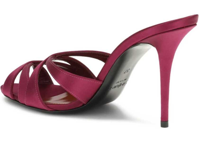 Pantofi cu toc Saint Laurent Crpe satin Chandelle mules Sandals BORDEAUX Femei (BM 19524731) 3