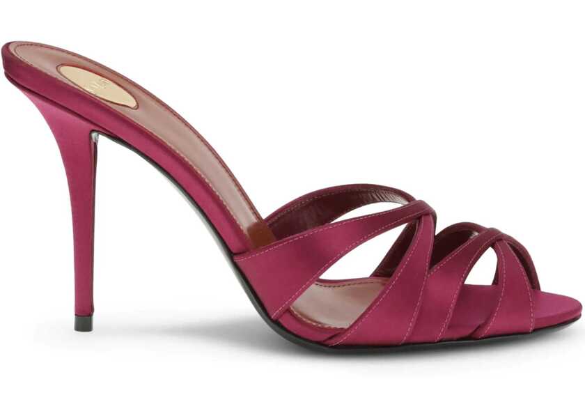 Pantofi cu toc Saint Laurent Crpe satin Chandelle mules Sandals BORDEAUX Femei (BM 19524731) 1