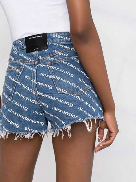 Pantaloni scurti Alexander Wang Shorts With All Over Logo DENIM Femei (BM 19527587) 5