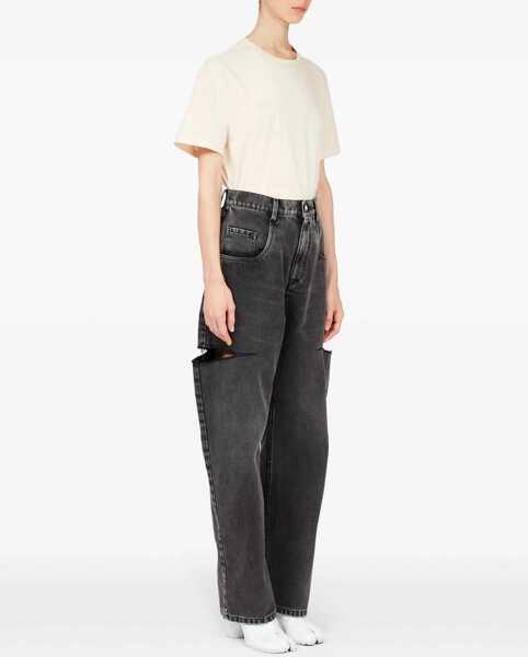 Blugi skinny Maison Margiela Jeans With Cut Out Detail BLACK Femei (BM 19527596) 3
