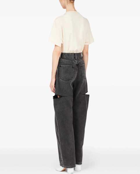 Blugi skinny Maison Margiela Jeans With Cut Out Detail BLACK Femei (BM 19527596) 5
