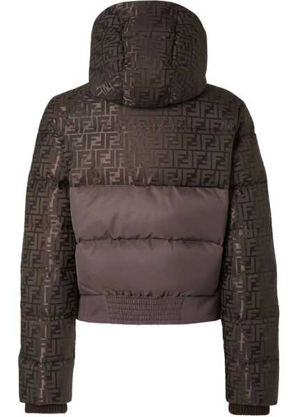 Geci de iarna Fendi Padded Technical FF Jacquard Jacket DARK BROWN-25 Femei (BM 19527611) 2