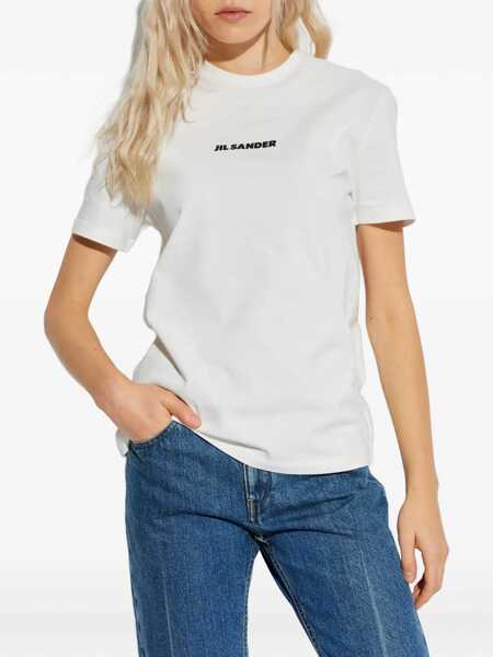 Tricouri Jil Sander Short-sleeved T-shirt with printed logo PORCELAIN Femei (BM 19527623) 3