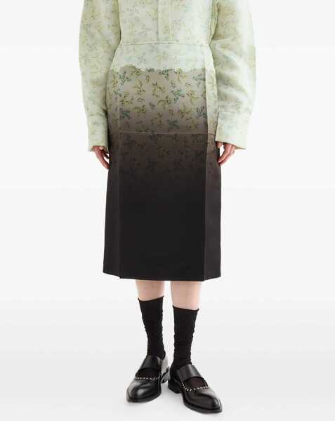 Fuste Jil Sander Silk Printed Skirt BURNT GREEN Femei (BM 19527644) 2