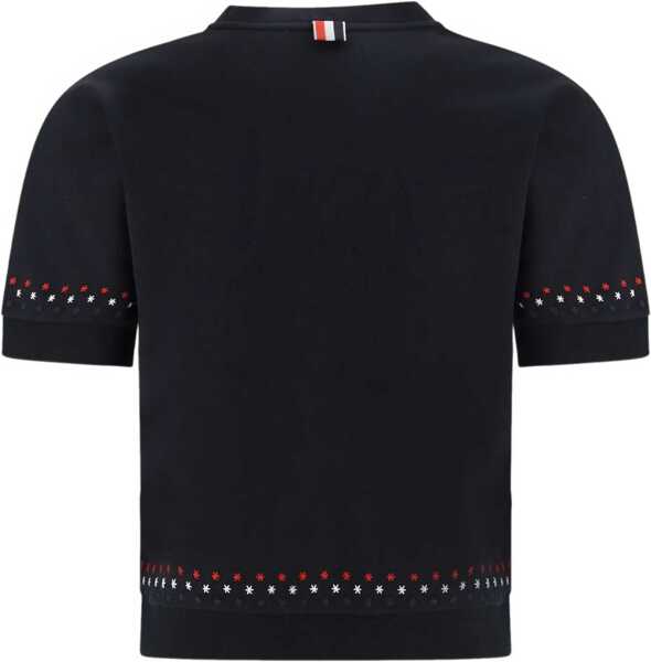 Tricouri Thom Browne Snowflakes T-Shirt BLACK Femei (BM 19527647) 2