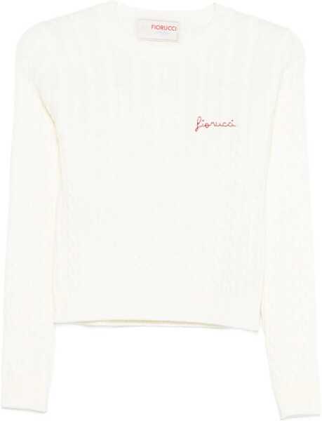 Pulovere casual Fiorucci Cableknit Logo Crop Jumper OFF WHITE Femei (BM 19527659) 1
