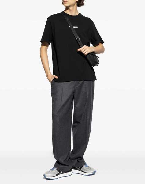 Tricouri Jil Sander Crew-neck cotton T-shirt with printed logo BLACK Barbati (BM 19527662) 2