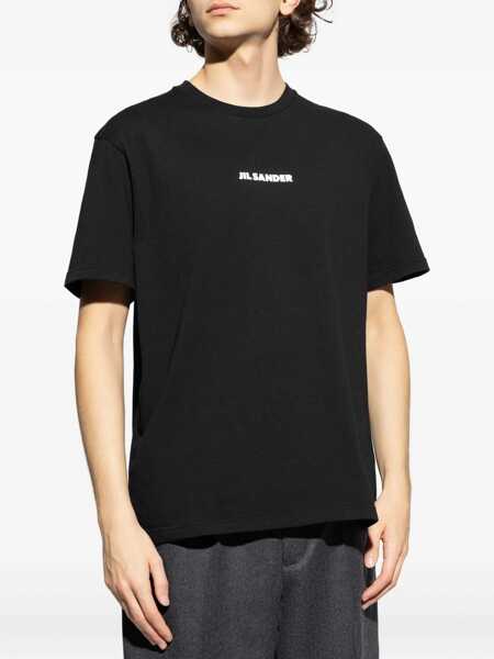 Tricouri Jil Sander Crew-neck cotton T-shirt with printed logo BLACK Barbati (BM 19527662) 3