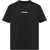 Jil Sander Crew-neck cotton T-shirt with printed logo BLACK
