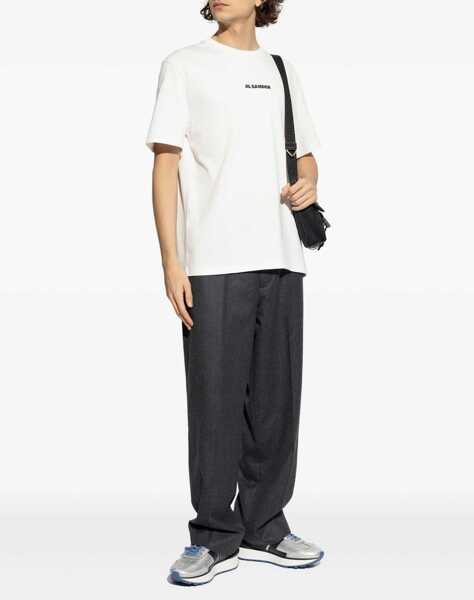 Tricouri Jil Sander Crew-neck cotton T-shirt with printed logo PORCELAIN Barbati (BM 19527758) 2