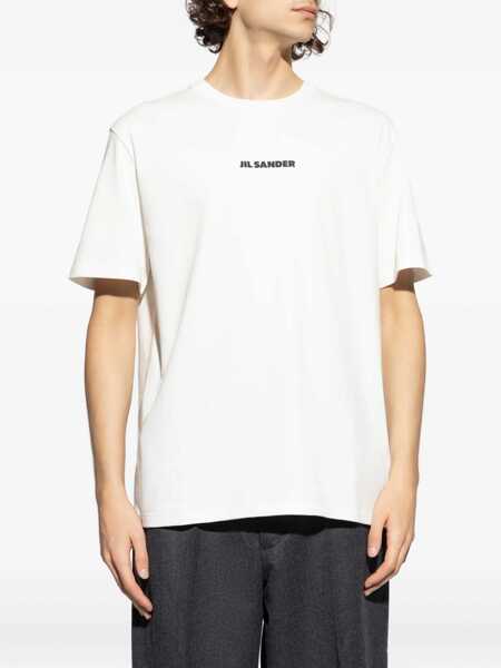 Tricouri Jil Sander Crew-neck cotton T-shirt with printed logo PORCELAIN Barbati (BM 19527758) 3