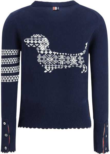 Pulovere Thom Browne Holiday Hector Sweater NAVY Femei (BM 19527767) 2