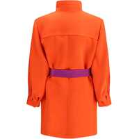 Paltoane Dama - Paltoane Saint Laurent Belted Stonewashed Silk Satin Coat CORAL Femei (BM 19527839) - B-mall.ro