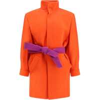 Paltoane Belted Stonewashed Silk Satin Coat Femei