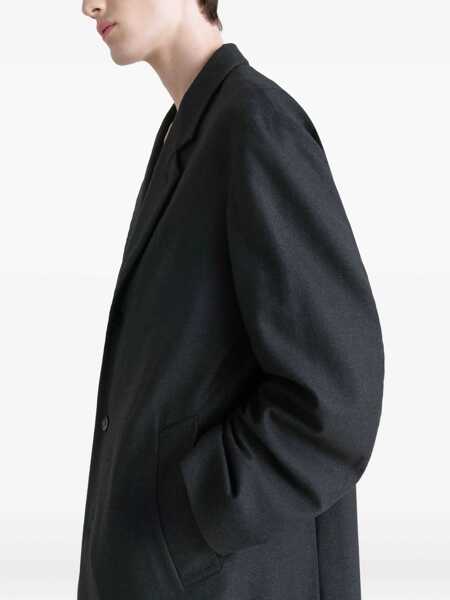 Paltoane LEMAIRE Single-breasted Tailored Coat ANTHRACITE / GREY Femei (BM 19527854) 4