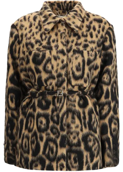 Jachete Fendi Embroidered Wool-blend Jacket CAMEL-25 Femei (BM 19527857) 1