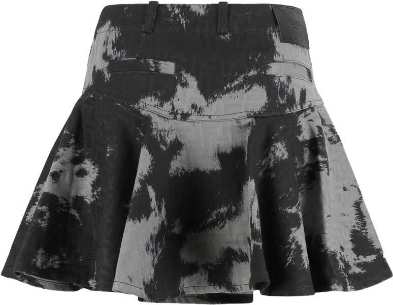 Fuste Fendi Denim Miniskirt with animalier motif BLACK Femei (BM 19527863) 2