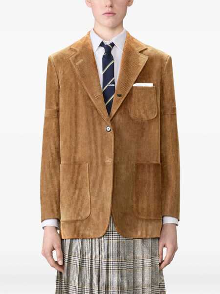 Veste casual Thom Browne Ribbed suede Jacket BROWN Femei (BM 19527872) 3