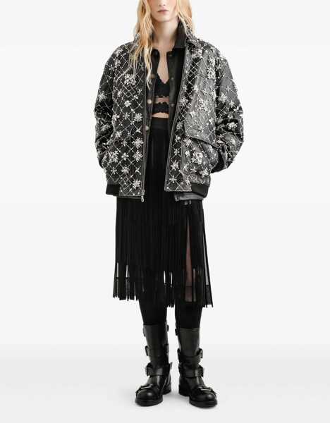 Fuste Dolce & Gabbana Organza Skirt with fringes NERO Femei (BM 19527875) 2