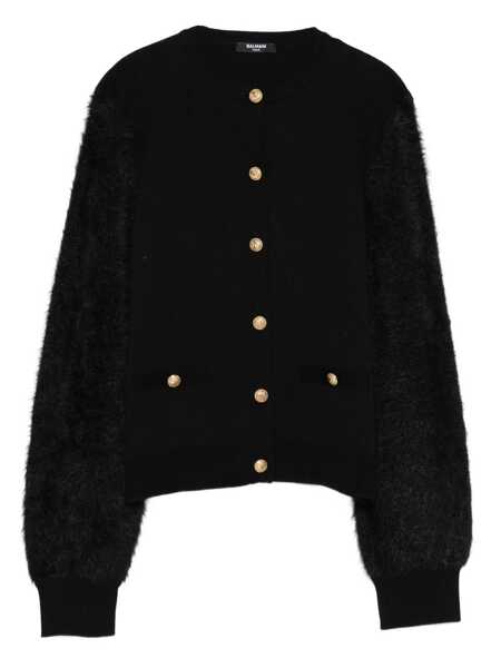 Cardigane Balmain KNIT CARDIGAN Black   Fete (BM 19528038) 1