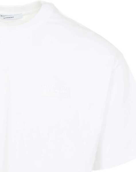 Tricouri Givenchy Cotton T-Shirt with logo patch WHITE Barbati (BM 19533131) 3