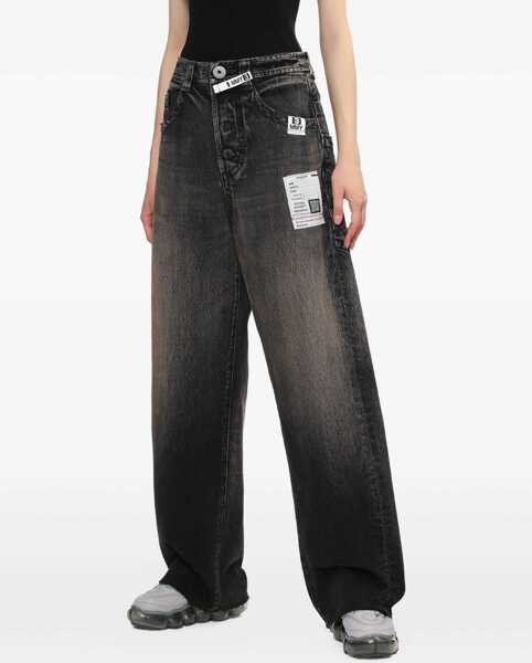 Blugi MAISON MIHARA YASUHIRO Amateur Sewn Like Wide Denim Jeans BLACK Femei (BM 19533137) 3