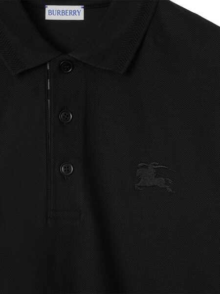 Tricouri Polo Burberry Cotton Pique Polo BLACK Barbati (BM 19533248) 5