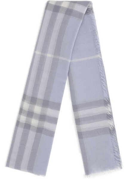 Esarfe Burberry Wool Check wide Scarf MIST BLUE Femei (BM 19533455) 2