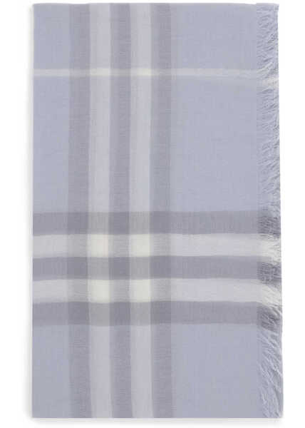 Esarfe Burberry Wool Check wide Scarf MIST BLUE Femei (BM 19533455) 1