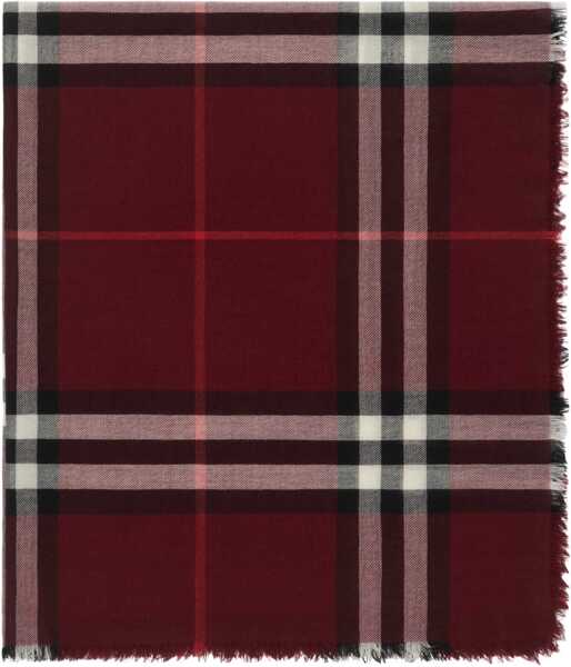Esarfe Burberry Wool Check wide Scarf OXBLOOD RED Femei (BM 19533461) 2
