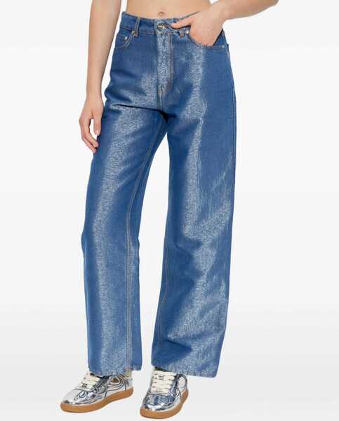 Pantaloni casual Ganni Cotton Denim Jeans BLUE Femei (BM 19533554) 3