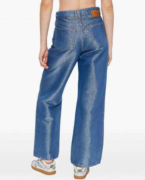 Pantaloni casual Ganni Cotton Denim Jeans BLUE Femei (BM 19533554) 4