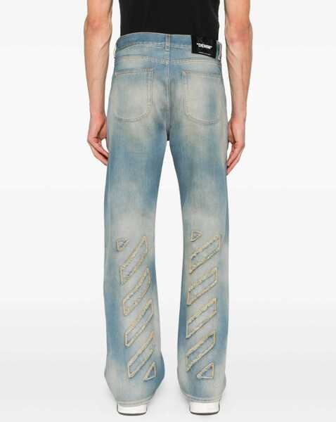 Blugi drepti Off-White Diag Raw Patch Jeans DENIM Barbati (BM 19533560) 4