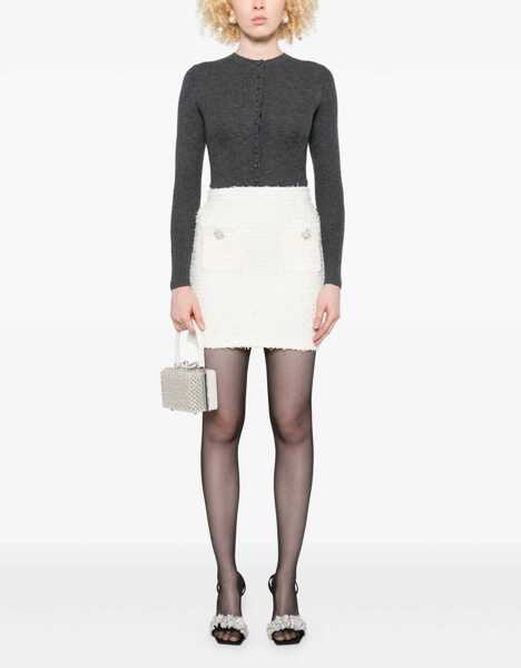 Fuste casual Self-Portrait Wool Miniskirt IVORY Femei (BM 19533599) 2
