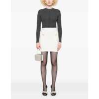 Fuste Self-Portrait Dama - Fuste casual Self-Portrait Wool Miniskirt IVORY Femei (BM 19533599) - B-mall.ro