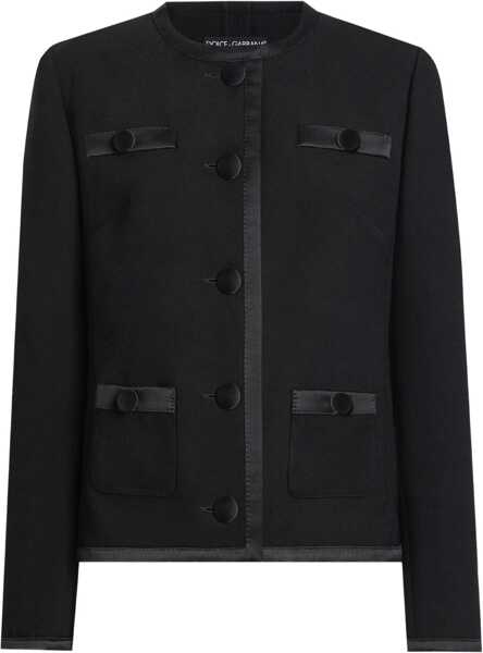Sacouri office Dolce & Gabbana Double Crepe Single-Breasted Jacket BLACK Femei (BM 19533635) 1