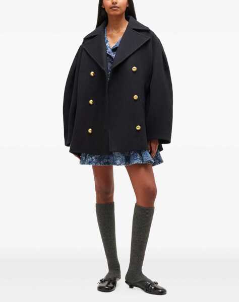 Paltoane Ganni Oversize Midi Coat BLUE Femei (BM 19533656) 2