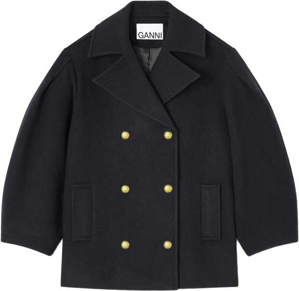 Paltoane Ganni Oversize Midi Coat BLUE Femei (BM 19533656) 1