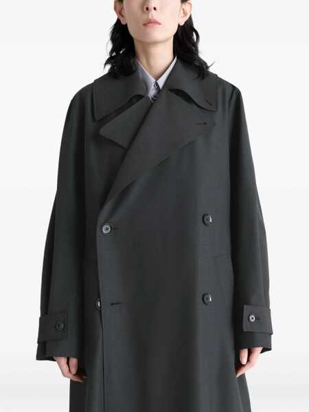Paltoane LEMAIRE Double-Breasted Trench Coat GREY Femei (BM 19533722) 4