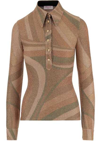 Bluze PUCCI Iris Print Top GOLD Femei (BM 19533779) 1
