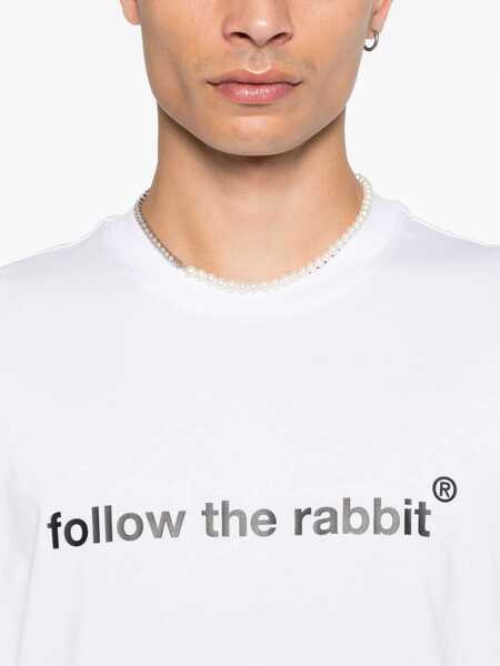 Tricouri MSGM Follow The Rabbit T-Shirt WHITE Barbati (BM 19533920) 4