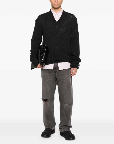 Pulovere OUR LEGACY False V-Neck Sweater BLACK Barbati (BM 19533923) 2